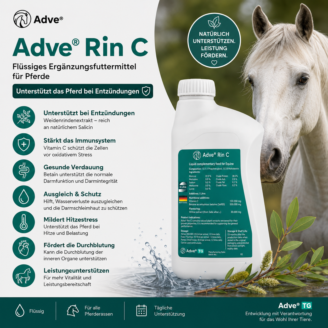 Adve® Rin C für Pferde | Entzündungen & Stoffwechsel